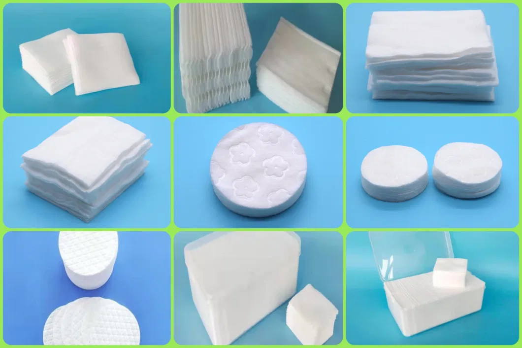 OEM 100% Cotton Facial Toner Wet Square Cotton Pad 100PCS/Bag